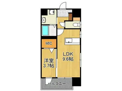 MID TERRACE(1LDK/9階)の間取り写真