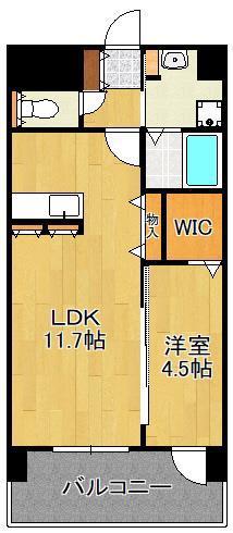 万玉ビル(1LDK/4階)の間取り写真