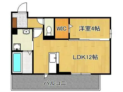 ストレイト葛葉(1LDK/2階)の間取り写真