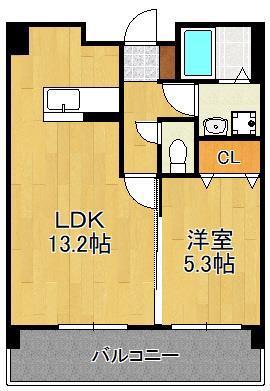 フォワイエ徳光(1LDK/3階)の間取り写真