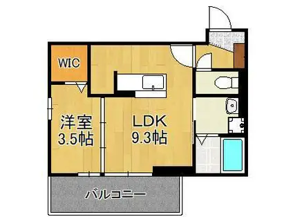 D-ROOM下富野(1LDK/3階)の間取り写真