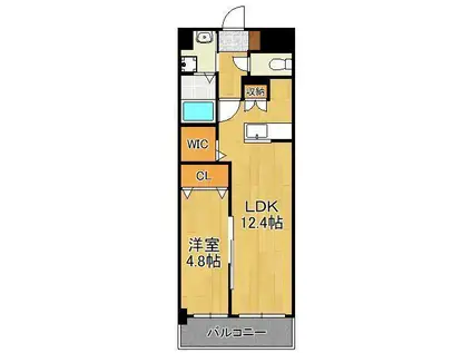 MDI VISTA MARE門司駅前(1LDK/7階)の間取り写真