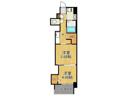 ウイングス門司駅前(2K/5階)の間取り写真