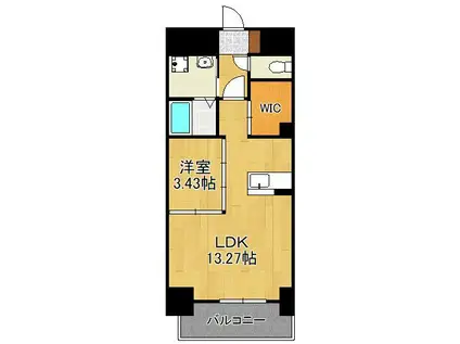 LEGEND鍛冶町(1LDK/11階)の間取り写真