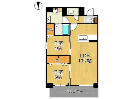MYS CASETTA KOKURA -ミースカセッタ小倉-(2LDK/11階)の間取り写真