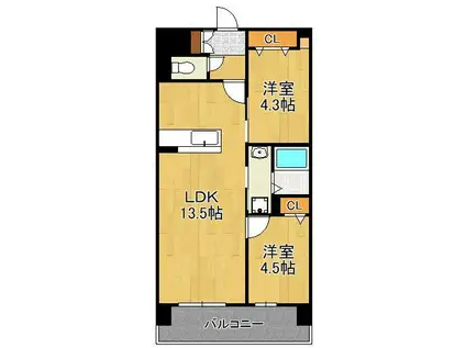 フローリィ279(2LDK/2階)の間取り写真