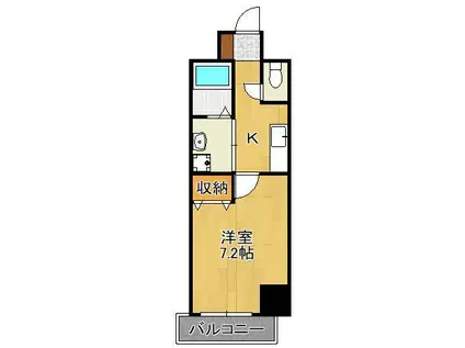 BERGAMOTTO三萩野(1K/1階)の間取り写真