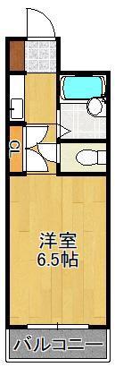 NO.14 ラ・ビクトリア苅田(1K/6階)の間取り写真