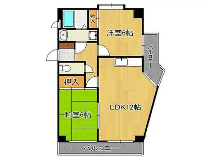 プログレス内山(2LDK/2階)の間取り写真