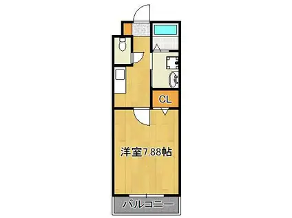 アグリード安部山(1K/2階)の間取り写真