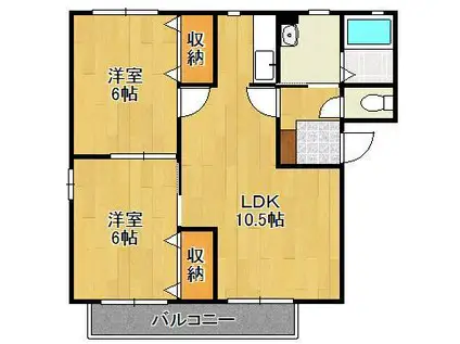 グラン・シャーメゾン D棟(2LDK/1階)の間取り写真