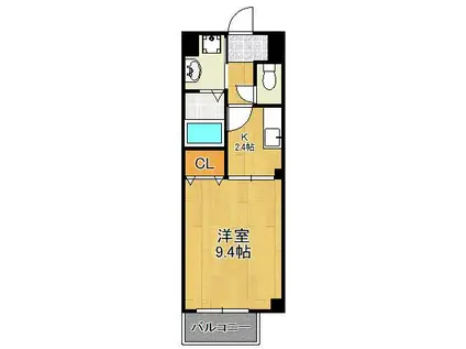 カレント上吉田ⅠA棟(1K/1階)の間取り写真