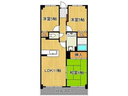 サンシティ・アヴァンテ(3LDK/6階)の間取り写真