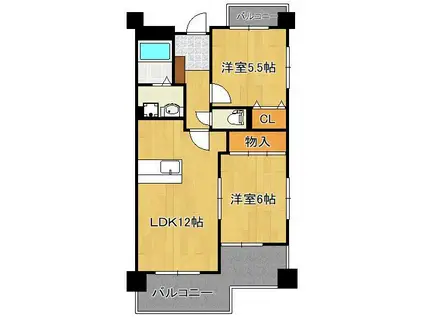 サンシティ・アヴァンテ(2LDK/4階)の間取り写真