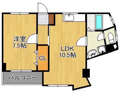 三共ビル(1LDK/5階)の間取り写真