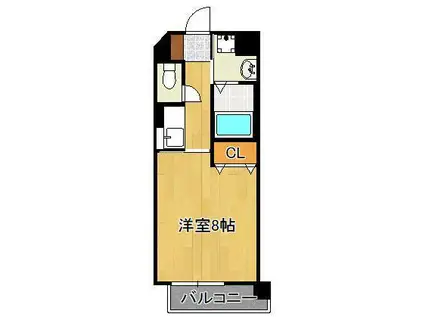 日豊本線 下曽根駅 徒歩12分 5階建 築15年(1K/5階)の間取り写真
