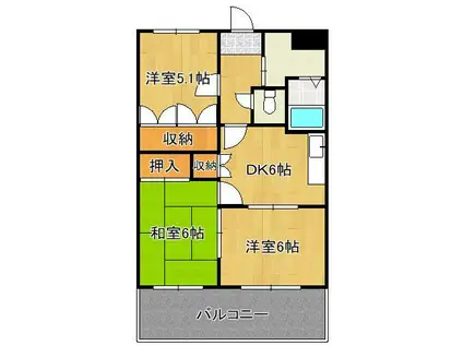 メゾン坂本(3DK/2階)の間取り写真