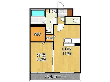 ラ・フィーエ上曽根(1LDK/1階)の間取り写真