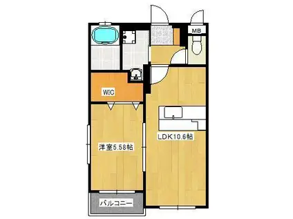 S‐COURT(1LDK/3階)の間取り写真