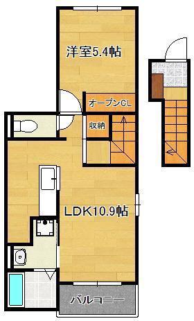 クロス ウイングⅠ(1LDK/2階)の間取り写真