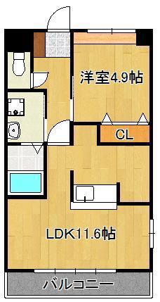 クリスタルガーデンⅡ(1LDK/1階)の間取り写真