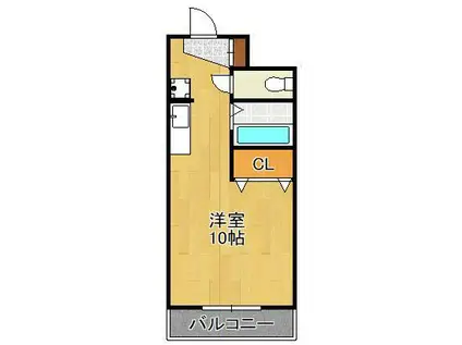 ロイヤルグリーンハイツ(ワンルーム/4階)の間取り写真