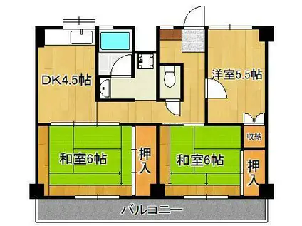 ビレッジハウス沼小柳 3号棟(3DK/3階)の間取り写真