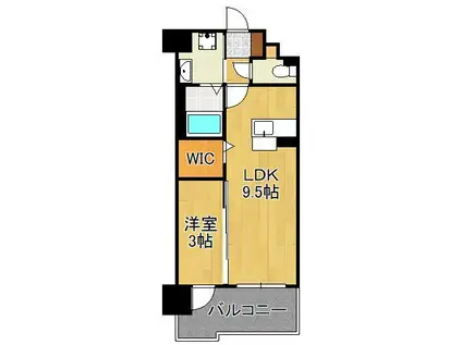 グランヒルズ行橋(1LDK/4階)の間取り写真