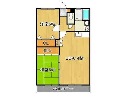 エル・スール下曽根(2LDK/3階)の間取り写真