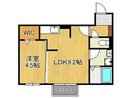 ヴェルジェ深田Ⅴ(1LDK/1階)の間取り写真