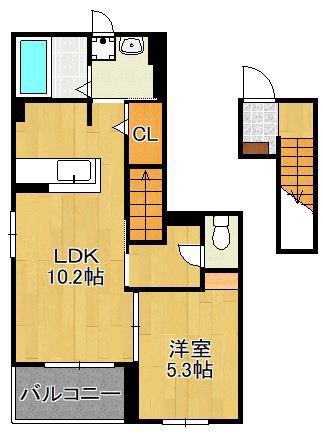 アーバンフォレスト下曽根(1LDK/2階)の間取り写真