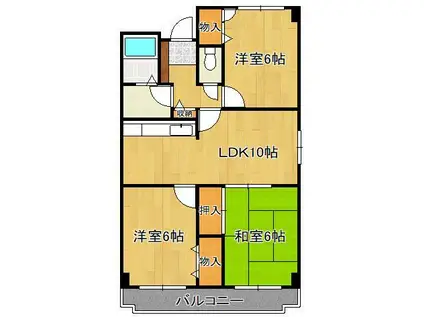 ラ・ファミーユ(3LDK/2階)の間取り写真