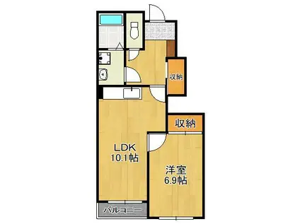 リバーヒルズNK(1LDK/1階)の間取り写真