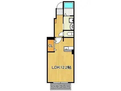 サンシャイン田原 B(1K/1階)の間取り写真