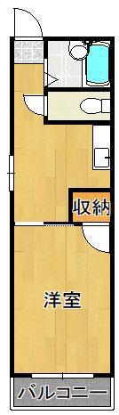 オアシス葛原(1DK/1階)の間取り写真