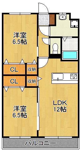 ユーミー雅び(2LDK/3階)の間取り写真