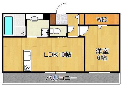 モンステラ朽網駅前(1LDK/2階)の間取り写真