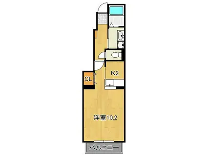 グラン・トリノ小倉Ⅰ(1K/1階)の間取り写真