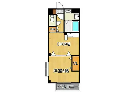 ハレアカラ(1DK/2階)の間取り写真