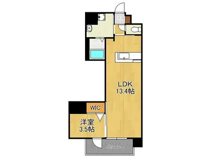 行橋センタービル(1LDK/12階)の間取り写真