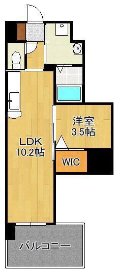 行橋センタービル(1LDK/7階)の間取り写真