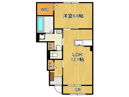 ゴールドK Ⅱ(1LDK/1階)の間取り写真
