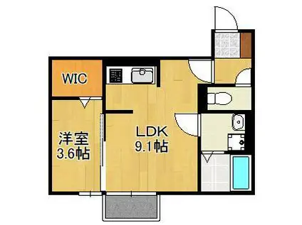 MAY FEVRIER Ⅱ(1LDK/2階)の間取り写真