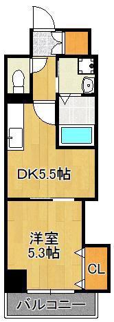 THE SQUARE・CENTRAL RESIDENCE(1DK/7階)の間取り写真