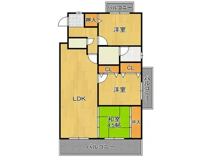 セフティワン(3LDK/8階)の間取り写真