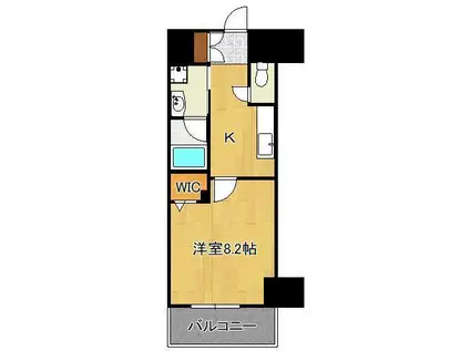 テゾーロ行橋(1K/2階)の間取り写真