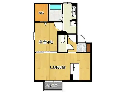 リバ-サイド唐戸Ⅱ(1LDK/2階)の間取り写真