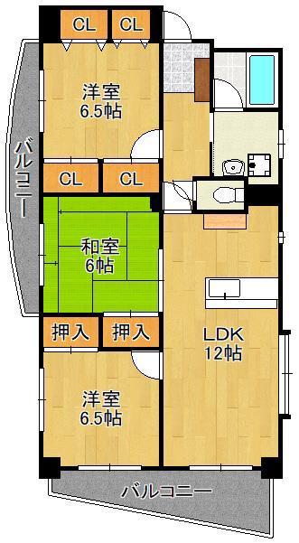 サンシティ田原Ⅱ(3LDK/2階)の間取り写真