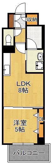 ファミーユ中園Ⅱ(1LDK/6階)の間取り写真