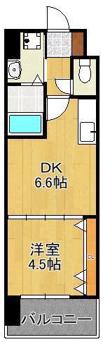 ギャラン中央(1DK/12階)の間取り写真